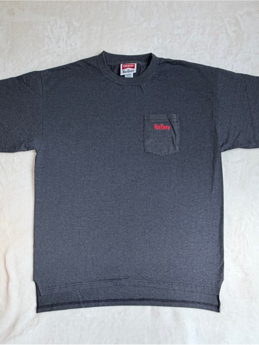 Vintage Marlboro Charcoal Crewneck Pocket Tee with‎ Red Logo